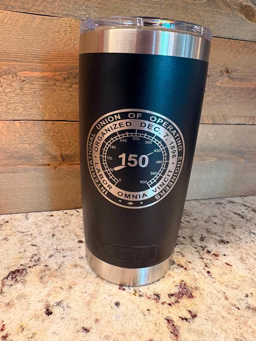Yeti 20 oz Rambler Tumbler Black Custom Engraved